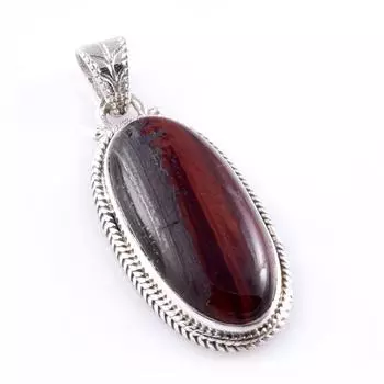 Natural Red Tiger s Eye Gemstone 925 Solid Sterling Silver Pendant 1.5 S7R70