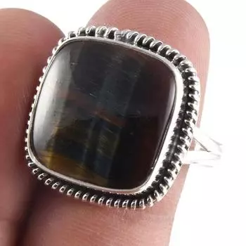 Natural Red Tiger s Eye Gemstone Handmade 925 Solid Silver Gift Ring S.10 h5f27