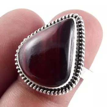 Natural Red Tiger s Eye Gemstone Handmade 925 Solid Silver Jewelry Ring S.8 t8I65