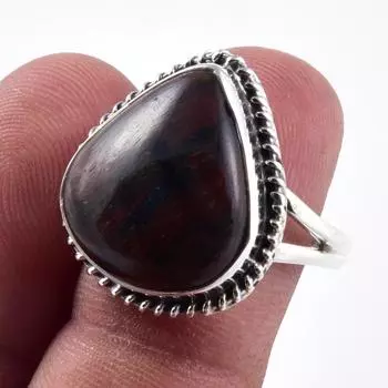 Natural Red Tiger s Eye Gemstone Handmade 925 Solid Silver Jewelry Ring S.8 g9g65