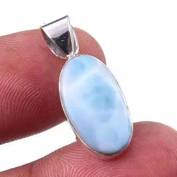 Natural Republic Larimar 925 Solid Sterling Silver Gift Jewelry Pendant 1 M1k96