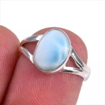 Natural Republic Larimar Gemstone 925 Solid Silver Jewelry Ring Size 5.5 r4n81