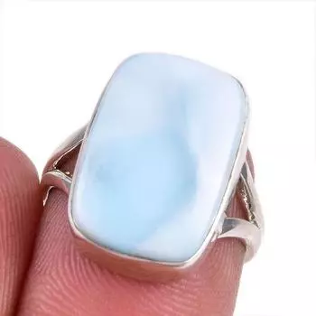 Natural Republic Larimar Gemstone 925 Solid Silver Jewelry Ring Size 5.5 t3t13
