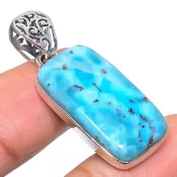 Natural Republic Larimar Gemstone 925 Solid Sterling Silver Pendant 1.58 b3B59
