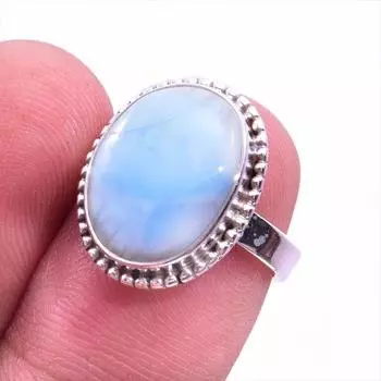Natural Republic Larimar Gemstone 925 Solid Sterling Silver Gift Ring S.6 Y4J62