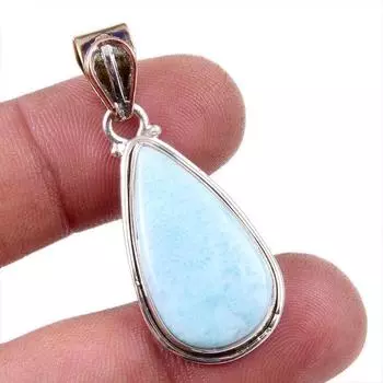 Natural Republic Larimar Gemstone 925 Solid Sterling Silver Pendant 1.5 q3C06