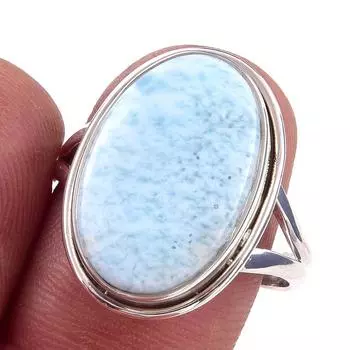 Natural Republic Larimar Gemstone 925 Solid Sterling Silver Gift Ring S.9 u9A33