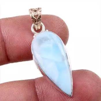 Natural Republic Larimar Gemstone 925 Solid Sterling Silver Pendant 1.5 r5R98