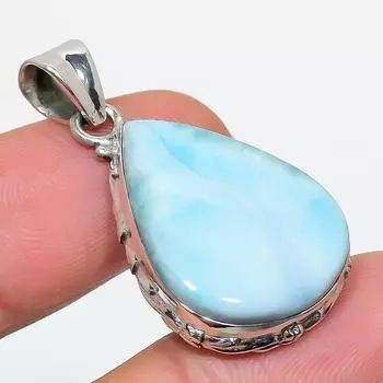 Natural Republic Larimar Gemstone 925 Solid Sterling Silver Pendant 1.75 v8y73