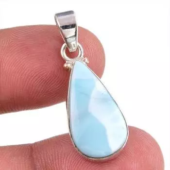Natural Republic Larimar Gemstone 925 Solid Sterling Silver Pendant 1.25 f2d25