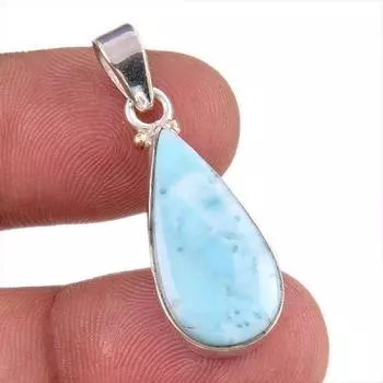 Natural Republic Larimar Gemstone 925 Solid Sterling Silver Pendant 1.25 n2N16