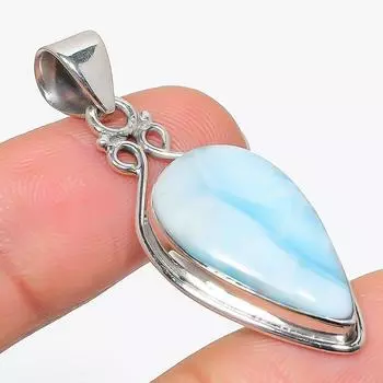 Natural Republic Larimar Gemstone 925 Solid Sterling Silver Pendant 1.75 A3O53