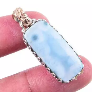 Natural Republic Larimar Gemstone 925 Solid Sterling Silver Pendant 1.50 I0L70