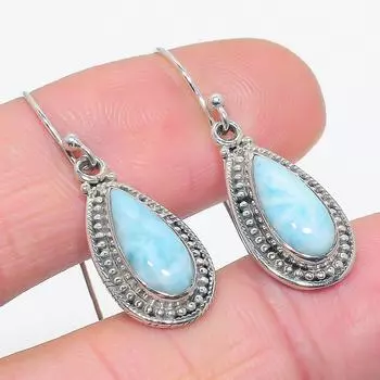Natural Republic Larimar Gemstone 925 Solid Sterling Silver Earring 1.50 N8q51