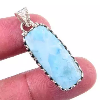 Natural Republic Larimar Gemstone 925 Solid Sterling Silver Pendant 1.50 m3S88