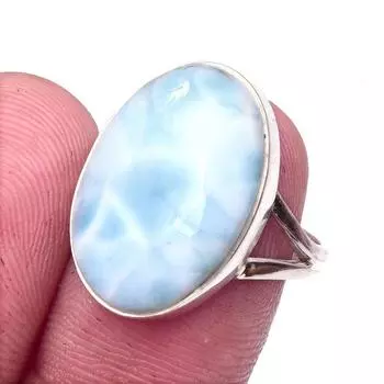 Natural Republic Larimar Gemstone 925 Solid Sterling Silver Gift Ring S.8 t0y17