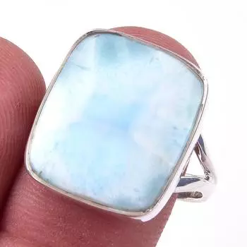 Natural Republic Larimar Gemstone 925 Solid Sterling Silver Gift Ring S.9 f5y44