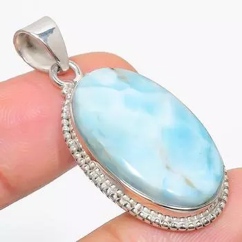 Natural Republic Larimar Gemstone 925 Solid Sterling Silver Pendant 1.75 s9b09
