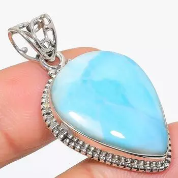 Natural Republic Larimar Gemstone 925 Solid Sterling Silver Pendant 1.75 l7i85