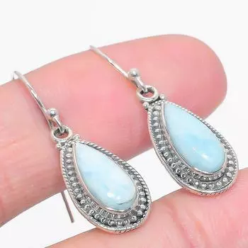 Natural Republic Larimar Gemstone 925 Solid Sterling Silver Earring 1.50 I9S33