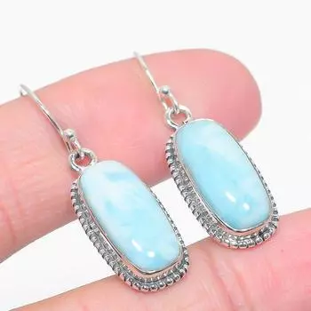 Natural Republic Larimar Gemstone 925 Solid Sterling Silver Earring 1.50 T4b66