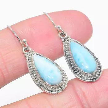 Natural Republic Larimar Gemstone 925 Solid Sterling Silver Earring 1.50 H9V65