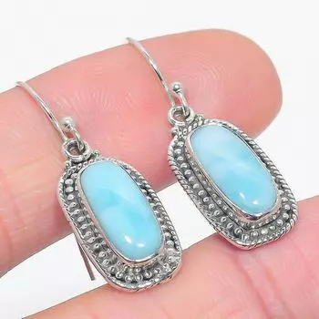 Natural Republic Larimar Gemstone 925 Solid Sterling Silver Earring 1.50 t3r25