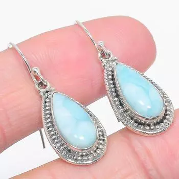Natural Republic Larimar Gemstone 925 Solid Sterling Silver Earring 1.50 i6N06