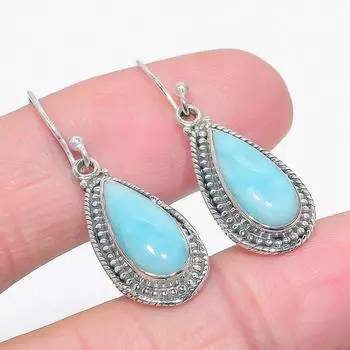 Natural Republic Larimar Gemstone 925 Solid Sterling Silver Earring 1.50 F6s82
