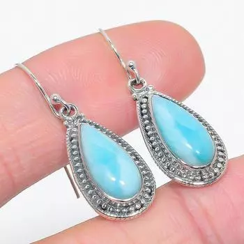 Natural Republic Larimar Gemstone 925 Solid Sterling Silver Earring 1.50 U4J55
