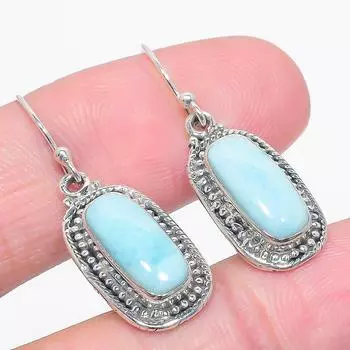 Natural Republic Larimar Gemstone 925 Solid Sterling Silver Earring 1.50 i1J30