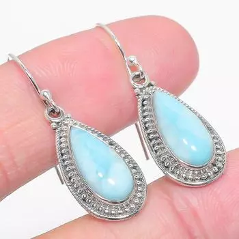 Natural Republic Larimar Gemstone 925 Solid Sterling Silver Earring 1.50 D8z72