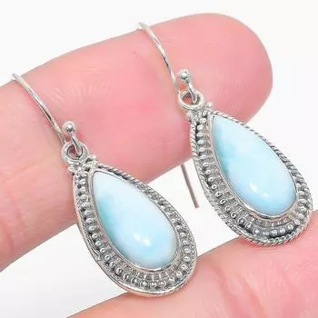 Natural Republic Larimar Gemstone 925 Solid Sterling Silver Earring 1.50 A7s42