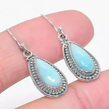 Natural Republic Larimar Gemstone 925 Solid Sterling Silver Earring 1.50 W4o63