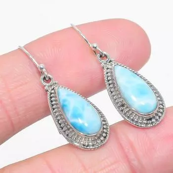 Natural Republic Larimar Gemstone 925 Solid Sterling Silver Earring 1.50 G3D91
