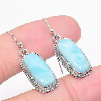 Natural Republic Larimar Gemstone 925 Solid Sterling Silver Earring 1.50 C5t03