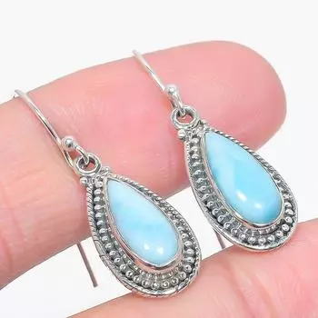 Natural Republic Larimar Gemstone 925 Solid Sterling Silver Earring 1.50 c9E92