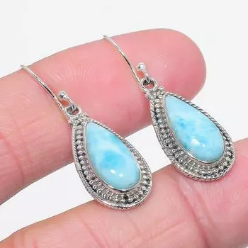 Natural Republic Larimar Gemstone 925 Solid Sterling Silver Earring 1.50 L2y42