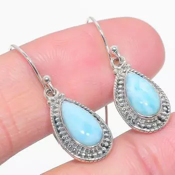 Natural Republic Larimar Gemstone 925 Solid Sterling Silver Earring 1.25 K3g18