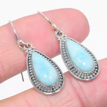 Natural Republic Larimar Gemstone 925 Solid Sterling Silver Earring 1.50 o6v63