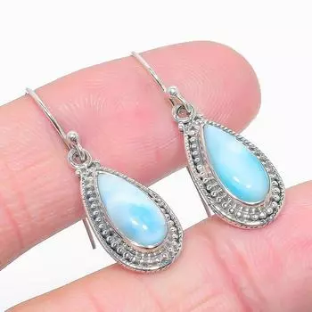 Natural Republic Larimar Gemstone 925 Solid Sterling Silver Earring 1.50 d7t46