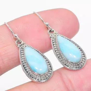 Natural Republic Larimar Gemstone 925 Solid Sterling Silver Earring 1.50 e1Q54