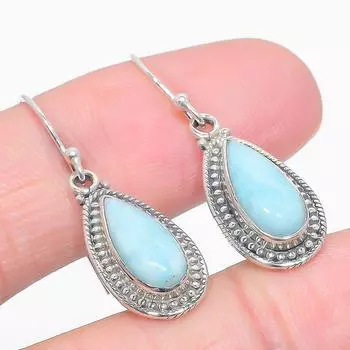 Natural Republic Larimar Gemstone 925 Solid Sterling Silver Earring 1.50 k9a56