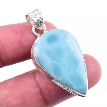 Natural Republic Larimar Gemstone 925 Solid Sterling Silver Pendant 1.50 o2I01