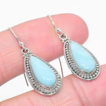 Natural Republic Larimar Gemstone 925 Solid Sterling Silver Earring 1.50 V1J26