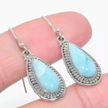 Natural Republic Larimar Gemstone 925 Solid Sterling Silver Earring 1.50 M3d79