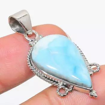 Natural Republic Larimar Gemstone 925 Solid Sterling Silver Pendant 1.50 M1P19