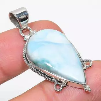 Natural Republic Larimar Gemstone 925 Solid Sterling Silver Pendant 1.75 O8j35