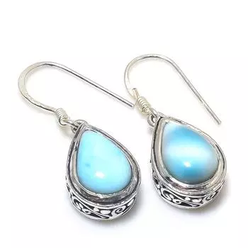 Natural Republic Larimar Gemstone 925 Solid Sterling Silver Gift Earring 1 Y5W76