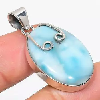 Natural Republic Larimar Gemstone 925 Solid Sterling Silver Pendant 1.50 l1m64